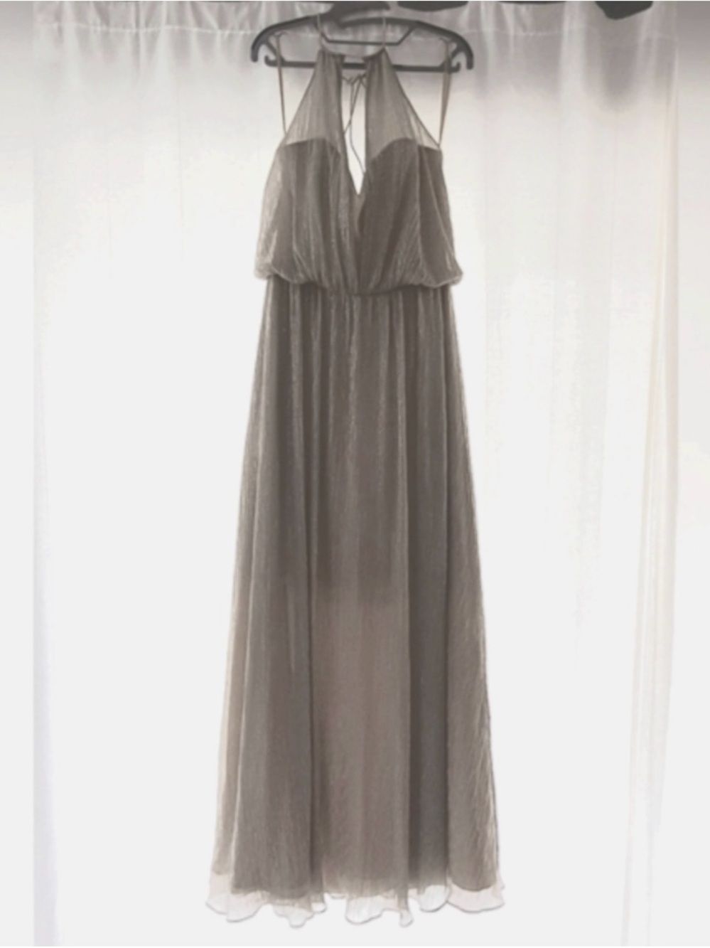 Allure Bridals Taupe Halter-Style Maxi Dress